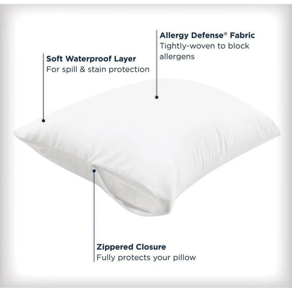 AllerEase Zippered Pillow Protectors Waterproof Standard / Queen (2Pack)